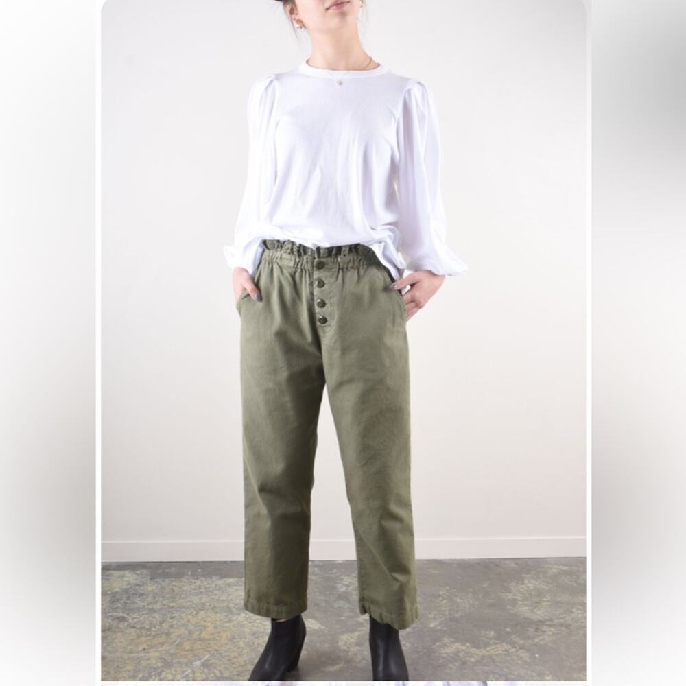 The Great. Sz  1 - S Eyelet Gunny Sack Trouser Pants Army Green
